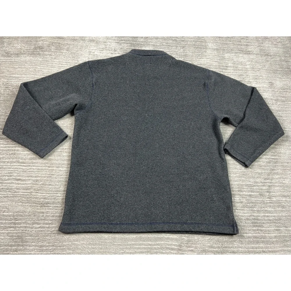 Old Navy Fleece Pullover Mens 16 Gray V-Neck Long Sleeve Contrast Stitching